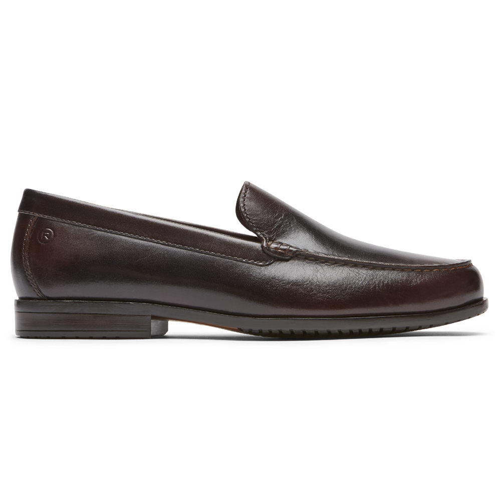 Rockport Mens Slip-On Dark Brown - Classic Lite 2 Venetian - UK 679-BMOEGT